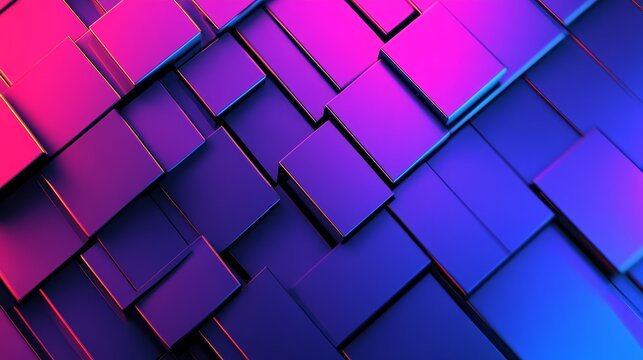 Abstract geometric pattern featuring vibrant purple and blue blocks arranged in a dynamic layout