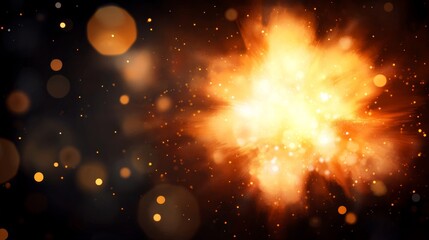 Abstract explosion of vibrant color with glowing particles against a dark background, ideal for creative projects