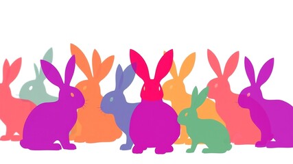 Obraz premium Watercolor Abstract Bunny Silhouettes - Artistic Design