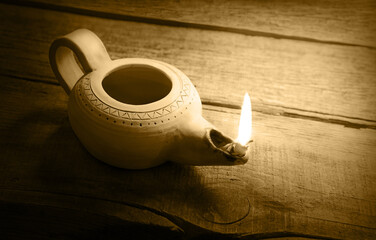 Old retro rural lamp pot