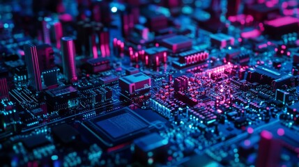 Obraz premium 3D artificial intelligence with circuit electric background. Digital futuristic big data visualization and human brain machine learning. vector banner art illustration.