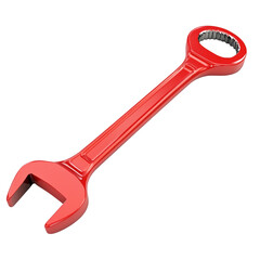 Red Wrench on Black Background