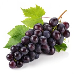 red grapes isolated on white background
