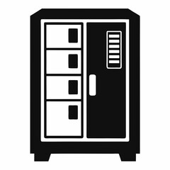 Digital locker silhouette vector illustration
