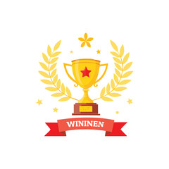 Champion Winner vector  gold medal with ribbon , vector, illustration, symbol, icon, gold