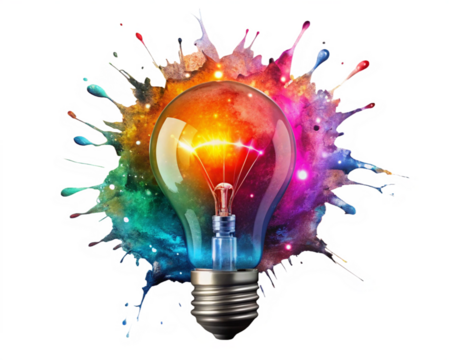 bulb with splashes watercolor png transparent