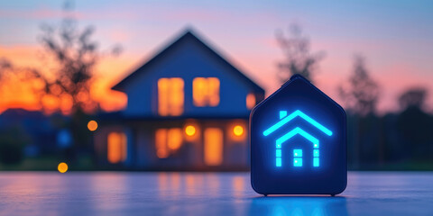 smart home and modular home. Futuristic modern house with remote control of the house. Ai. Future interior houses with complex technology.