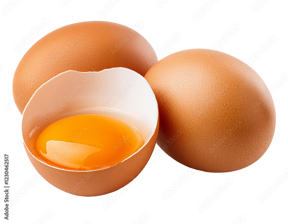 Wall mural Eggs isolated on white background, cut out 