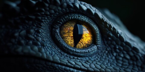 Fototapeta premium Close-Up of a Majestic Reptile Eye with Intricate Scale Patterns