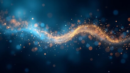 A mesmerizing background of abstract swirling glitter lights of radiant blues