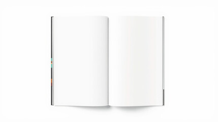 Fototapeta premium blank book mockup with open pages, ideal for showcasing designs or illustrations. clean layout invites creativity and personalization