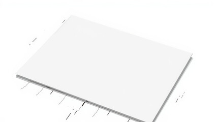 blank book mockup on white background, perfect for showcasing designs or artwork. Ideal for presentations and creative projects