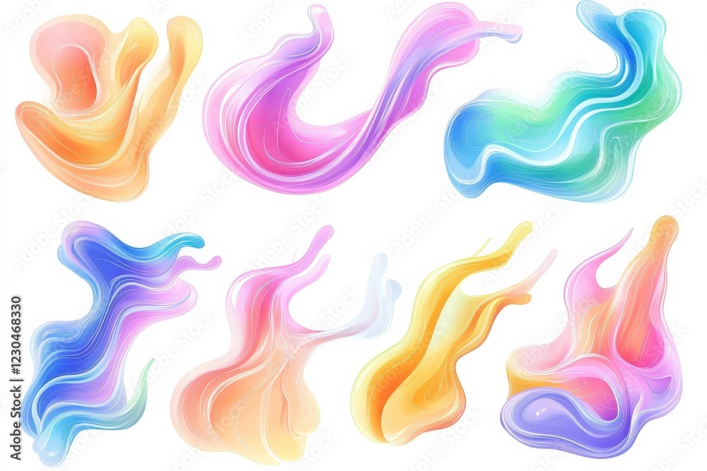 Leinwandbilder colorful abstract shapes create a vibrant visual display of fluid movement and artistic expression