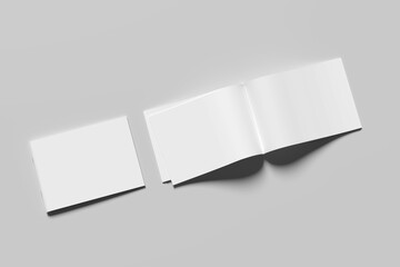 3d rendering landscape magazine blank mockup