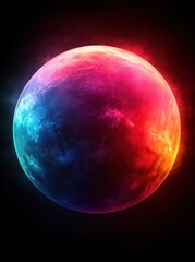 Fototapeta premium Colorful nebula planet, cosmic background, space exploration, science fiction art, for fantasy game design