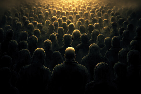 silhouettes in the crowd