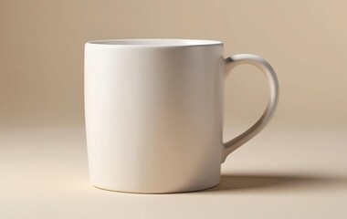 Realistic White Mug Render with Soft Shadows