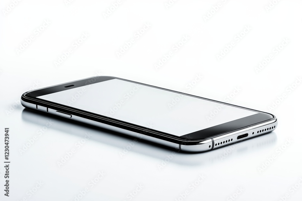 Aufkleber modern smartphone lying flat on a clean surface with focus on its sleek design and minimalistic feat