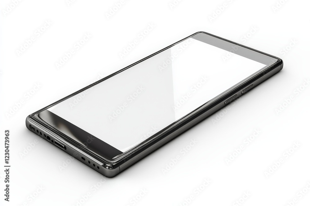 Aufkleber Modern smartphone resting on a flat surface with blank screen ready for use and displaying sleek design details