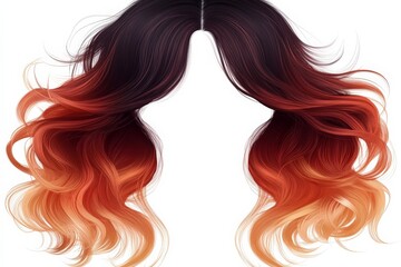 Stylish ombre hair design showcasing dark roots and vibrant orange tips