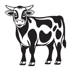 Stylized Cow Vector: Ideal for Dairy Logos