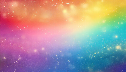 Obraz premium Glowing rainbow gradient background with smooth pastel transitions, shimmering glitter, and soft luminous effects, creating a vibrant, dreamy, and inclusive festive atmosphere