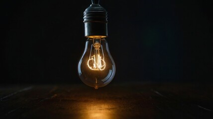 light bulb on dark background