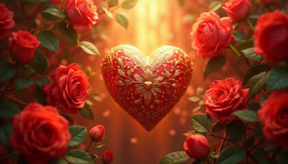 red tulips in the shape of heart