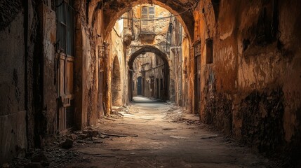 Deserted Alleyway: A Glimpse into Time's Embrace