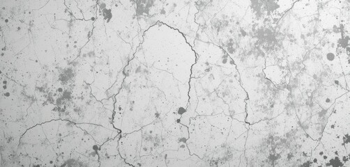 Obraz premium Distressed White Concrete Wall with Cracks and Splatter Texture Graphic