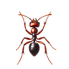 Fototapeta premium Close-Up of Realistic Red Ant on White Background, Isolated