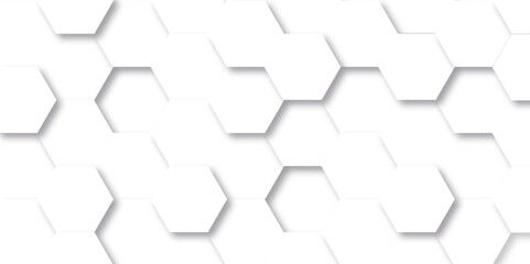 Fototapeta premium Abstract background with hexagons honeycomb technology texture. Hexagonal shape structure light seamless geometric background. Surface polygon pattern with digital hexagon and futuristic business. 
