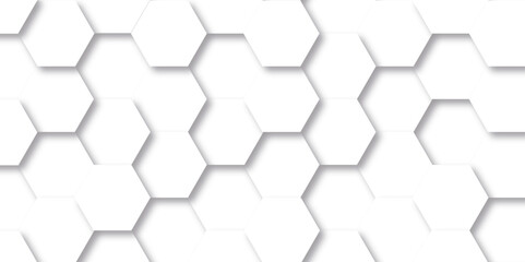 Abstract background with hexagons honeycomb technology texture. Hexagonal shape structure light seamless geometric background. Surface polygon pattern with digital hexagon and futuristic business.	
