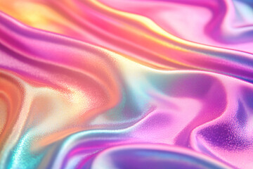Obraz premium Iridescent Fabric Texture: Pastel Pink, Orange, and Blue Hues