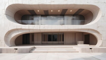 Modern Architectural Concept with Smooth 3D Textures and Geometric Layouts