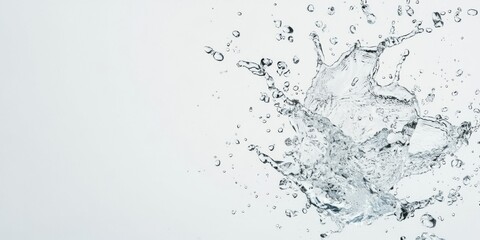 Naklejka premium Clear Water Splash on White Background Capturing Movement and Energy