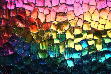 Iridescent Fractured Surface with Gradient Coloration