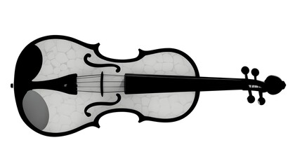 Obraz premium Elegant Violin Silhouette with Bow Isolated on White