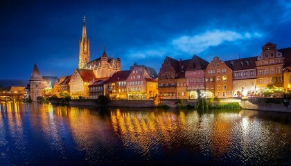 Obraz premium night view of the old town country