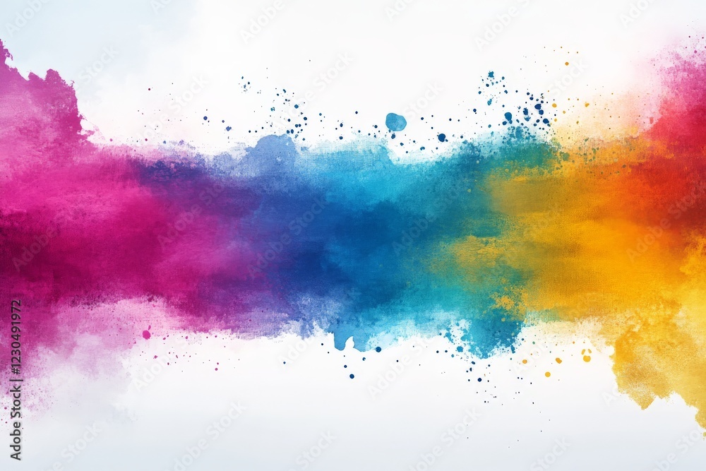 Fototapete vibrant splash of colorful paint creating a mesmerizing abstract design on a white background