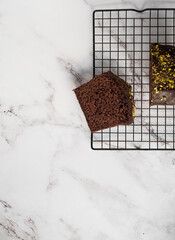 Cake slice from above