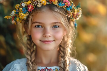 Young Girl with Floral Crown