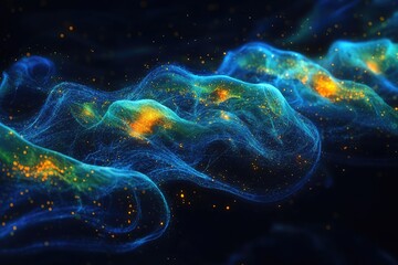 A study of bioluminescent plankton in the ocean, showing their glowing waves and the ecological importance of these tiny, yet vital, organisms