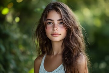 Naklejka premium Young Woman in Nature