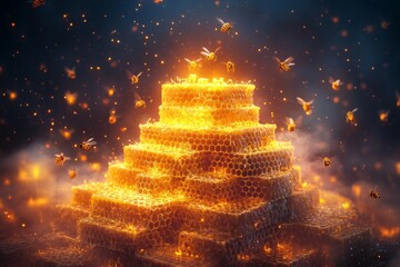 Golden Honeycomb Pyramid
