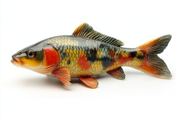 Fototapeta premium Ceramic Fish Figurine on White Background