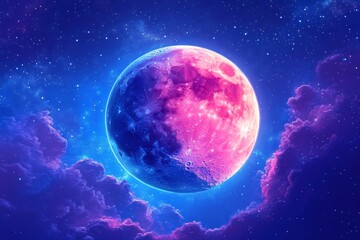 Obraz premium Colorful Lunar Dreamscape