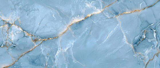 Fototapeta premium Close-up of a marble surface. the marble has a light blue color with a rough texture. the surface appears to be smooth and polished, with visible veins and grooves running through it.