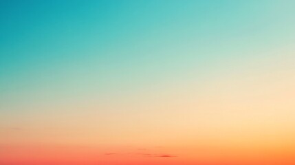 Serene sunset sky gradient, teal to orange hues.