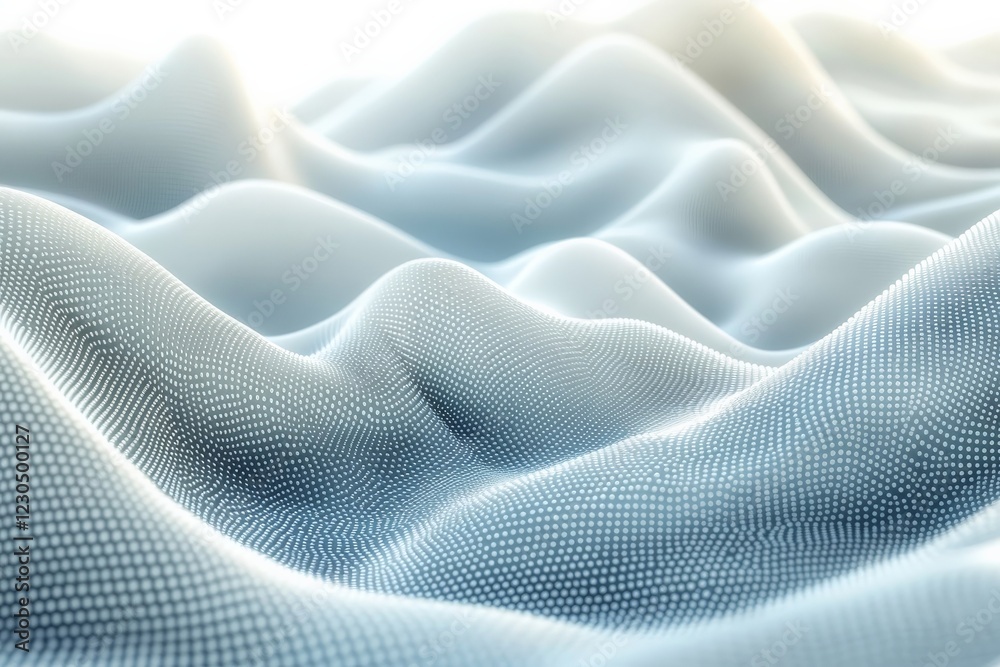 Poster Abstract representation of soft waves in light colors with a calming atmosphere showcasing texture and depth